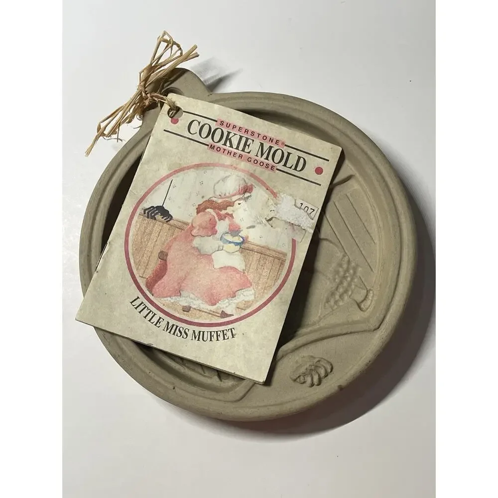 Superstone Sassafras Cookie Mold Little Miss Muffet 1993 Made in USA VINTAGE